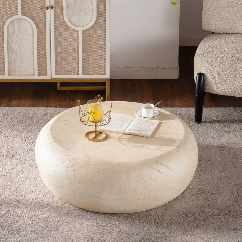 Mid-Century 35.43 in Round Centre Coffee Table - 8' x 10'