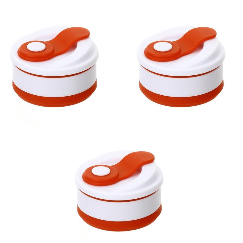 YBM Home Silicone Collapsible Travel Cup with Lid - 12 oz - Red - 3 Piece