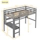 preview thumbnail 3 of 16, Twin Loft Bed with Built-in Desk and Bookcase Guardrails, Grey