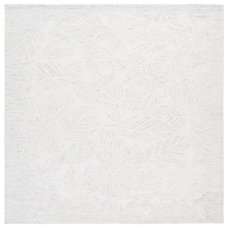 SAFAVIEH Handmade Pine Tanuja Wool Rug - Light Grey/Ivory - 6' Square