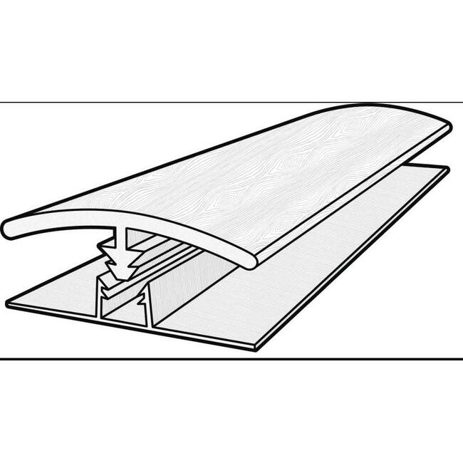 COREtec TM7CT-VV880 CT Prem 94" Long Vinyl Glue Down T-Molding - Sold - Balanced Oak