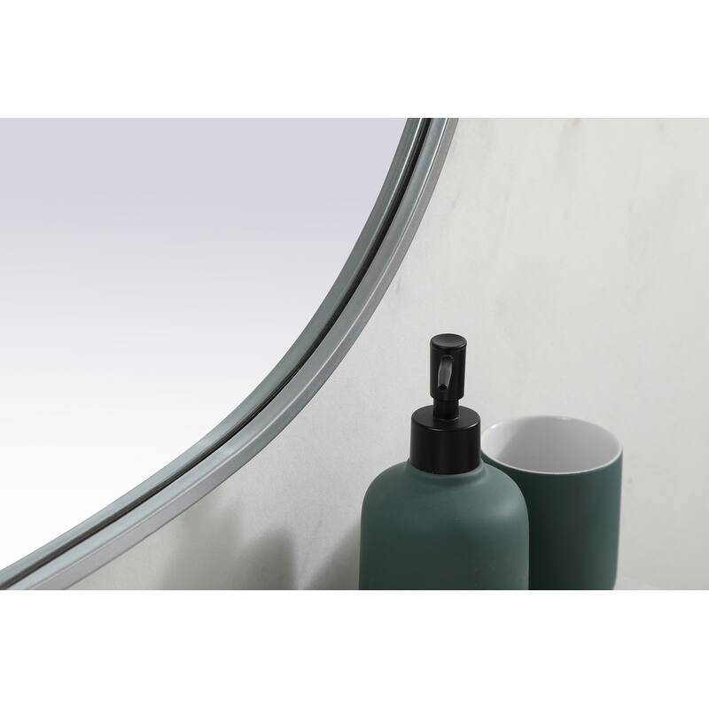 Indigo Home Metal Frame Oval Mirror 30x40 Inch