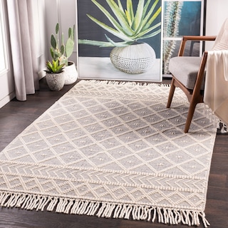 Livabliss Myrtle Handmade Cottage Diamond Wool Area Rug