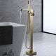 preview thumbnail 10 of 10, 34.6"H Solid Brass Freestanding Waterfall Tub Filler with Handheld Shower