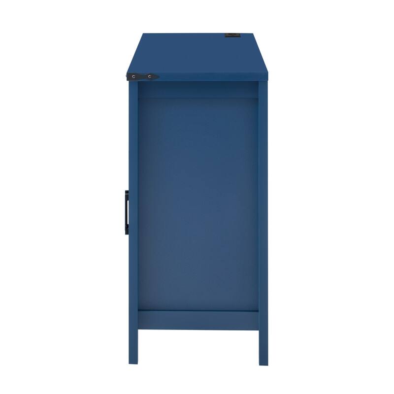 59" Modern 4 Doors Sideboard Buffet with Power Outlets and Adjustable Shelves