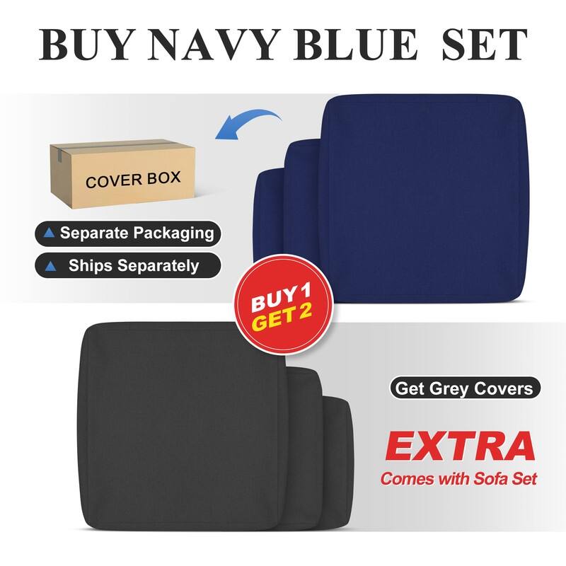 9-Piece Modern Aluminum Outdoor Furniture Set With Fire Pit Table Propane/Gas 60,000 BTU, Extra Large Aluminum Patio Sectional