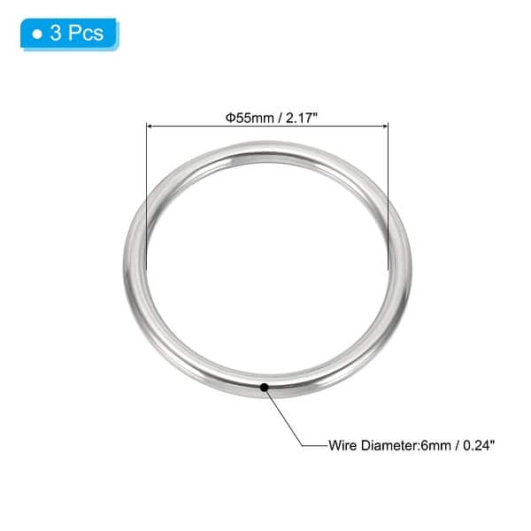 Metal Rings Marine Grade 316 Stainless Steel Seamless O-Ring - Silver ...