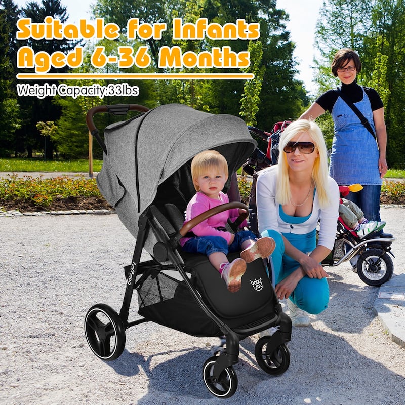 Costway High Landscape Baby Stroller Pushchair w/ Footmuff & - See Details