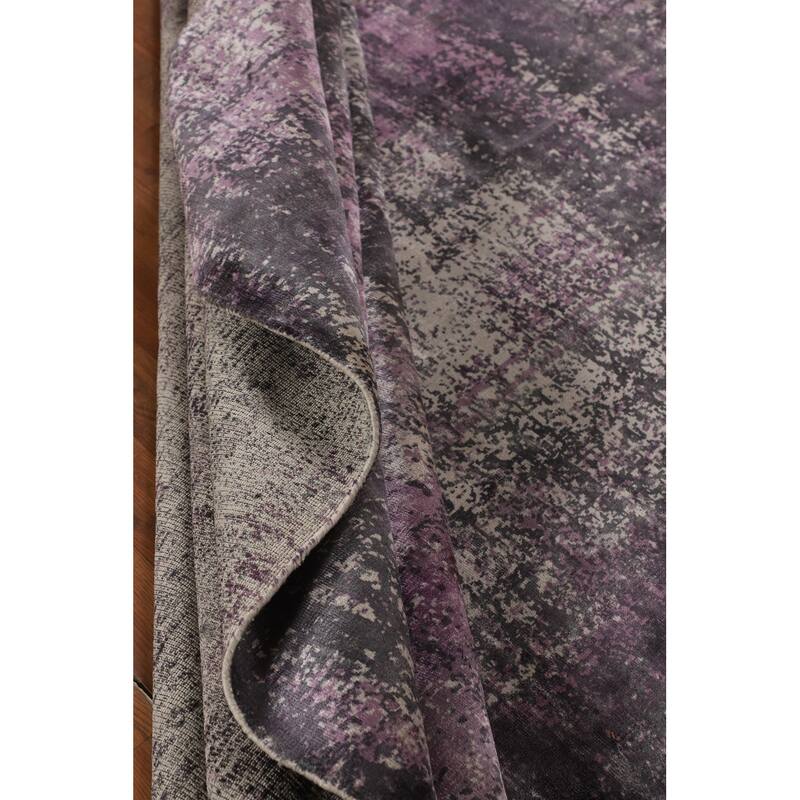Colorful Abstract Area Rug Hand-Knotted Wool Carpet - 6'1" X 8'1"
