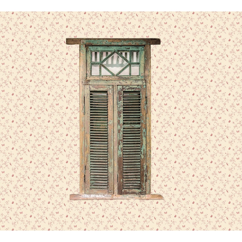 Galerie Wallcoverings Miniatures 3 Tiny Trellis Flowers With Butterflies and Dragonflies Vinyl on Non-woven Matte Wallpaper Roll