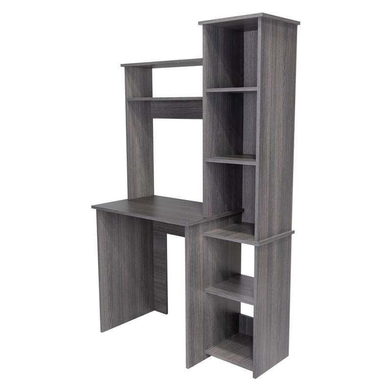 Compact Computer Desk with Hutch, Bookcase, and Spacious Workspace for Home Offices