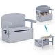 preview thumbnail 6 of 6, 3-in-1 Kids Convertible Storage Bench Wood Activity Table & Chair Set Grey