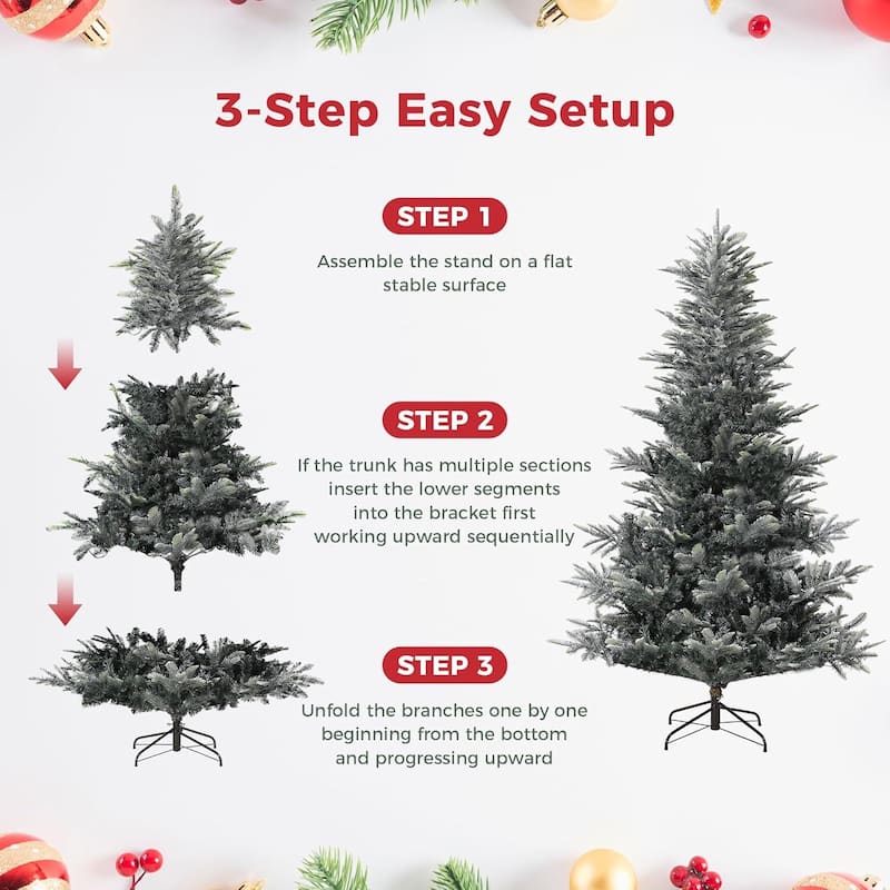 7.5 Ft Pre-Lit Slim Aspen Fir Artificial Christmas Tree