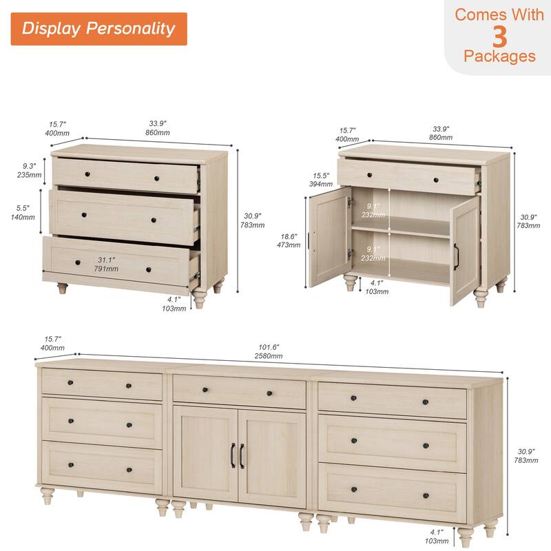 Sideboard Buffet Cabinets with Doors and Drawer