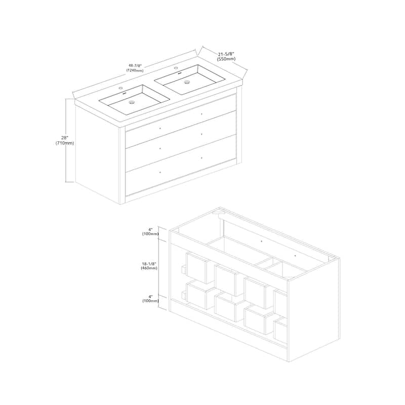 LaLa 48" Double Vanity Set