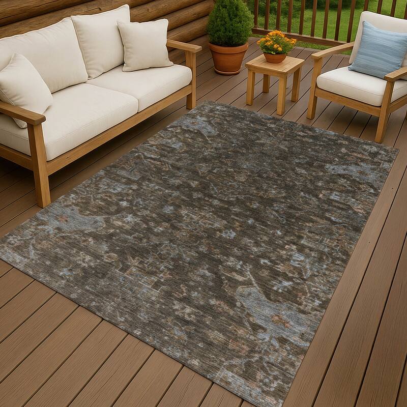 Machine Washable Indoor/ Outdoor Traditional Chelsea Chantille Rug