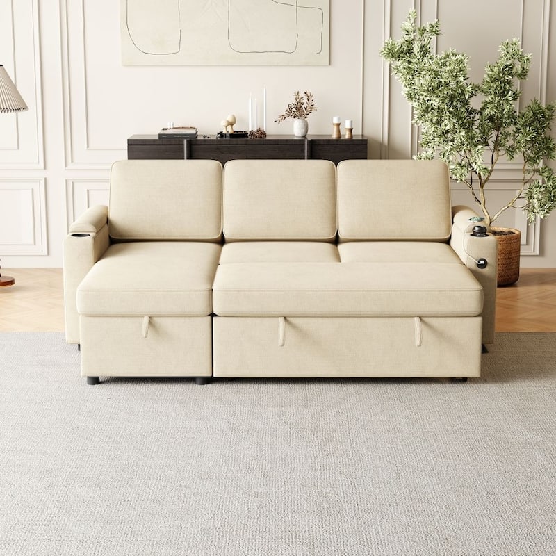 Sofa Sleeper with Pull Out Bed with Charging Port
