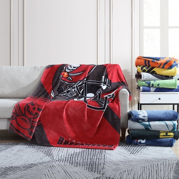 Tampa Bay Buccaneers NFL Licensed Dash Oversized Flannel Throw
