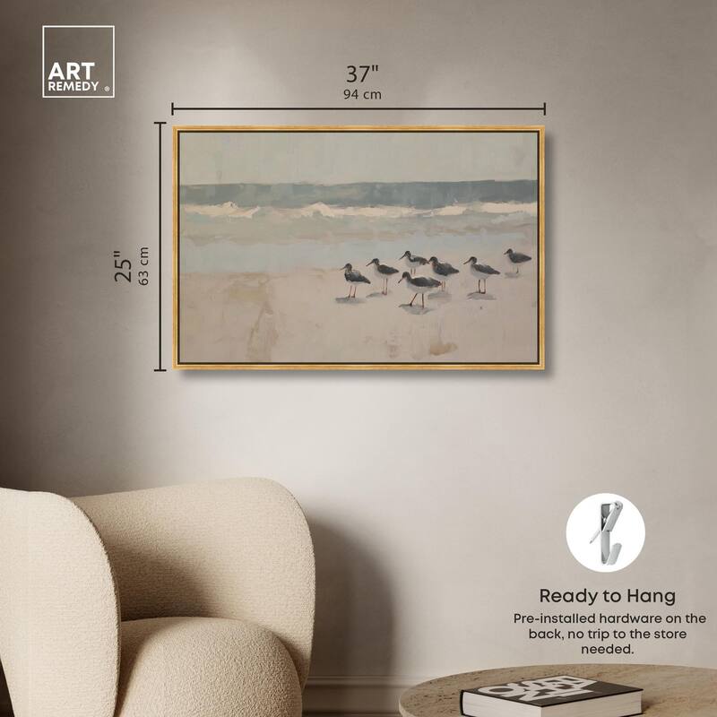 Seagulls at the Beach II Canvas by Art Remedy