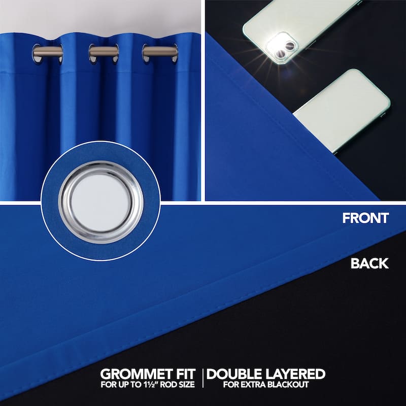 Deconovo 100 Percent Blackout with Liner Grommet Curtain (2 Panel)