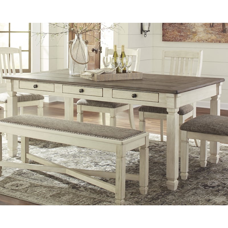 Signature Design by Ashley Bolanburg Antique White / Brown 5-Piece Dining Package