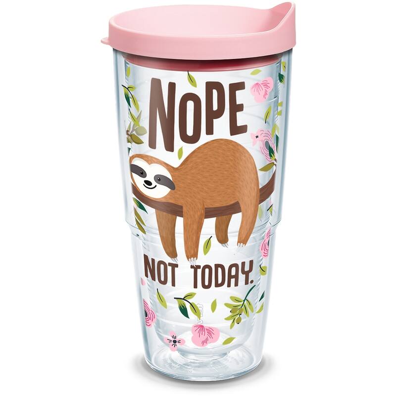 Tervis Sloth Nope Not Today Made in USA Double Walled Insulated Travel Tumbler, Classic - 24oz - 24oz
