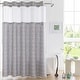 preview thumbnail 14 of 38, No Hook Geometric Tassels Shower Curtain with Snap-in Liner 71"Wx74"L - Gray