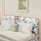 preview thumbnail 5 of 7, Queen Floating Upholstered Bed Frame with LED Lights, Charging Station, Storage Headboard, No Box Spring Needed, Blue Geometry
