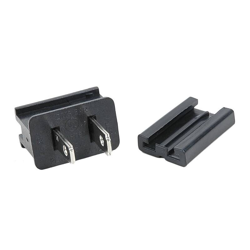 SPT1 Male Plug, Snap On Vampire Plugs, Black, Polarized, 8 AMP, 5 Pack - Medium - String Lights