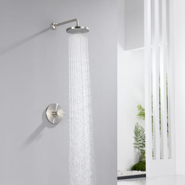 slide 2 of 30, Luxier SS-B02 Single Handle 1-Spray Shower Faucet (Valve Included)