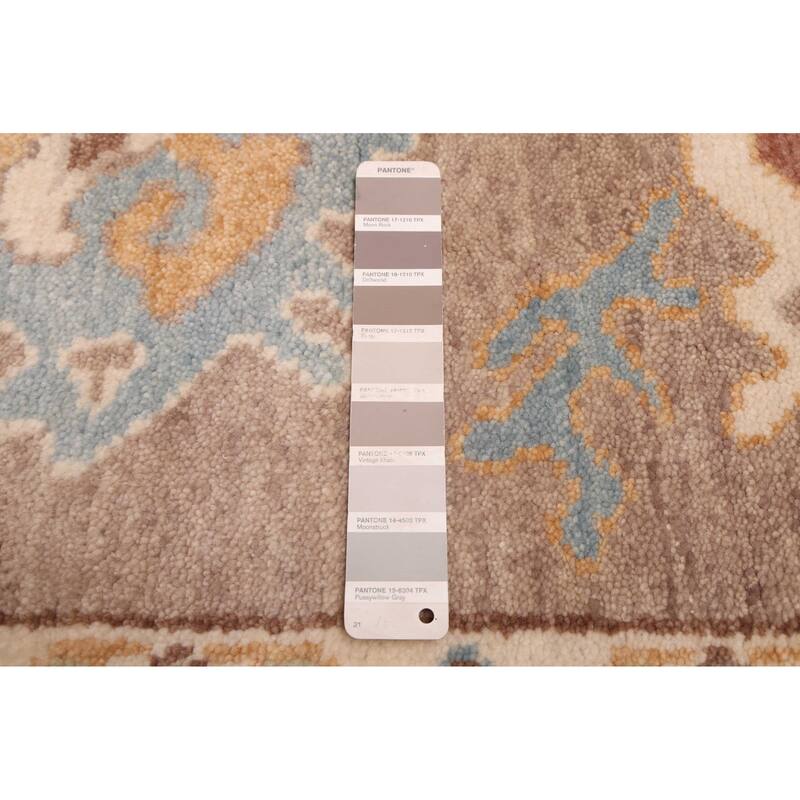 ECARPETGALLERY Hand-knotted Modern Oushak Taupe Wool Rug - 8'1 x 9'10