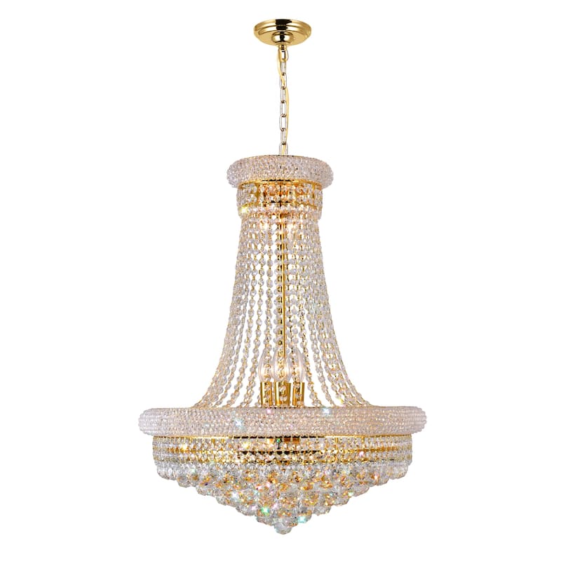 Empire 17 Light 24in Gold Down Chandelier with Crystals - Gold