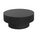 preview thumbnail 38 of 61, Modern Solid Wood Veneered Round Coffee Tea Table with Storage