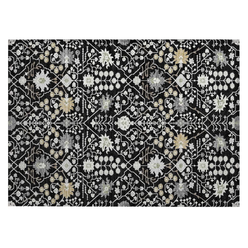Machine Washable Indoor/ Outdoor Global Traditional Chantille Rug