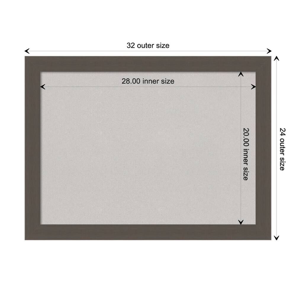 Brushed Framed Grey Corkboard Bulletin Board