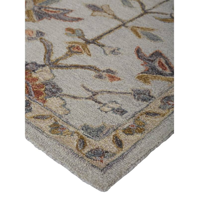 Faris Rustic Farmhouse Rug, Flora/Fauna, Gray/Golden, Accent Rug