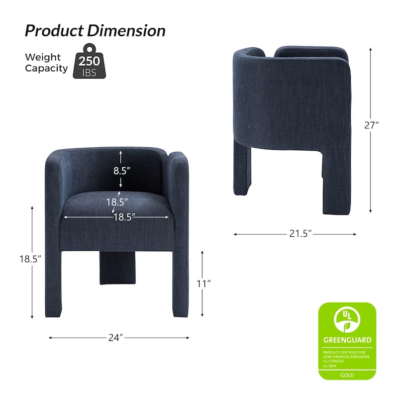 Eugen Modern Low Back Dining Chair with Three-legged Design By HULALA HOME