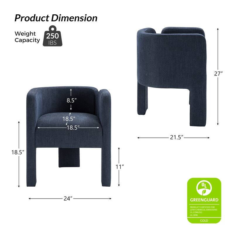 Eugen Modern Low Back Dining Chair with Three-legged Design Set Of 6 By HULALA HOME