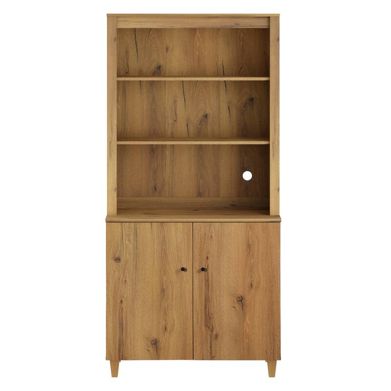 Modern 71" Tall Bookcase with Shelves & Storage Cabinet for Home Office