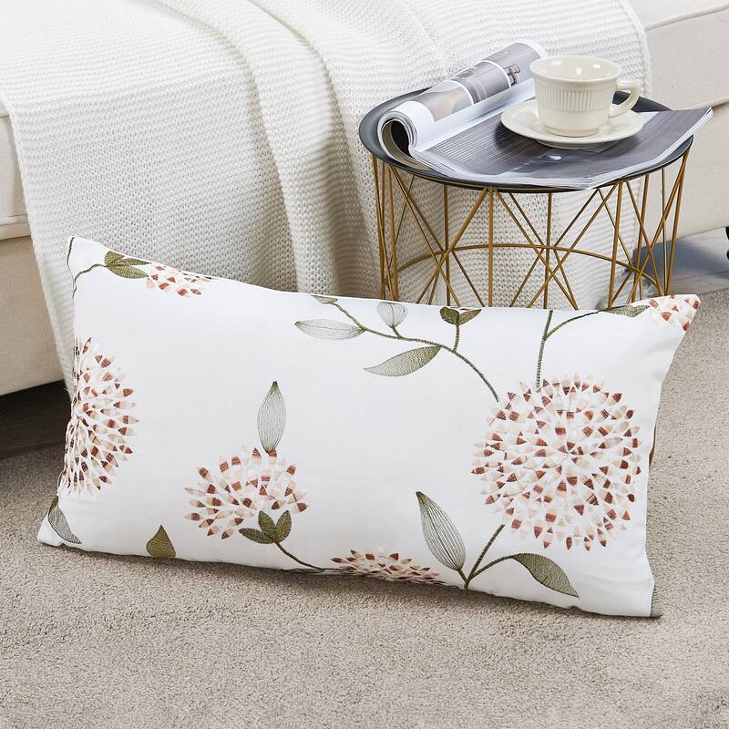 Canvas Pillow Shells with Sunflower Adornments (Set of 2), NO INSERT
