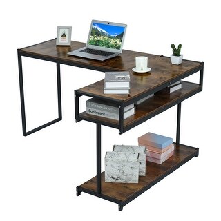 Workstation Storage Frame Home Office Computer Desk Study Writing Desk ...