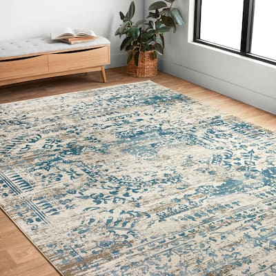 Alexander Home Augustus Persian Inspired Scroll Distressed Area Rug