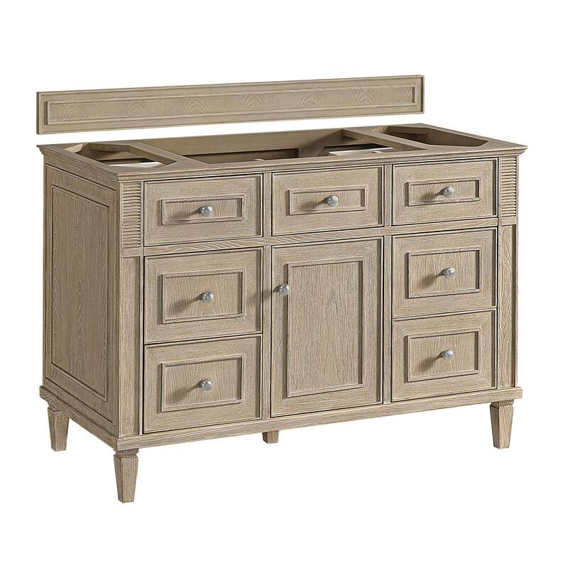 James Martin Vanities Lorelai 48" Single Vanity, Whitewashed Oak - Base Only - No Top.