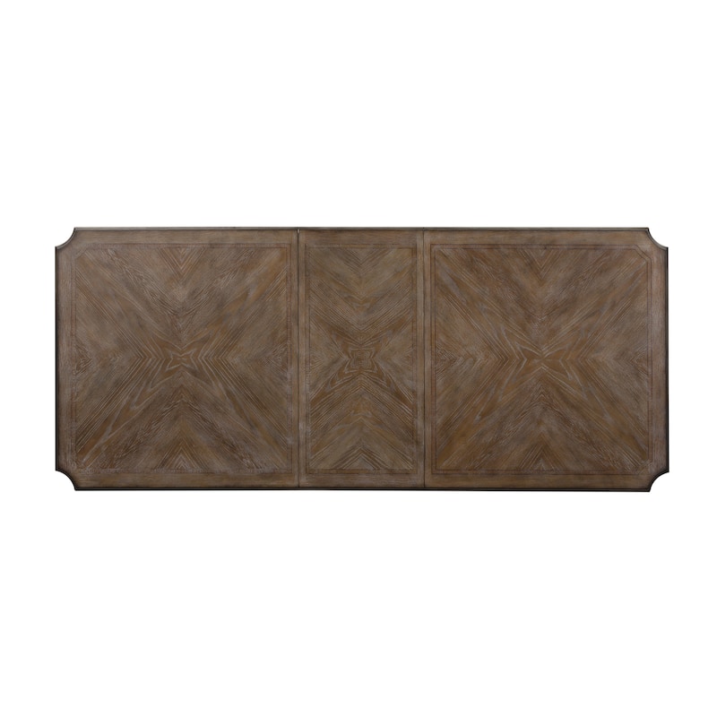 Abbey Park Weathered Brown & Antique White Trestle Table