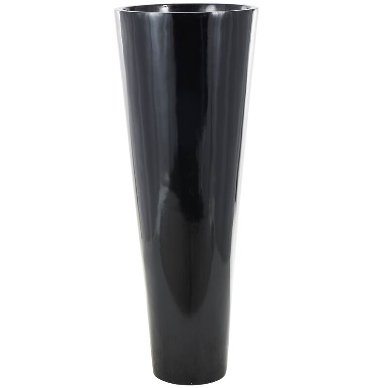 Black Fiberglass Minimalistic Floor Decorative Vase