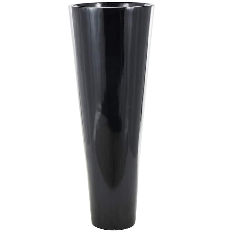 Fiberglass Minimalistic Floor Decorative Vase - Black - Roche River Decor