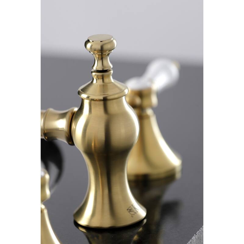 Bel-Air Deck Mount Widespread Bathroom Faucet with Brass Pop-Up