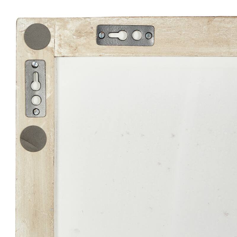 White Wooden Intricately Carved Geometric Home Wall Decor (Set of 2)