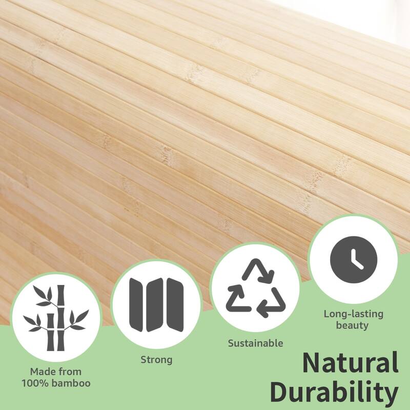 Art3d 48 x 96 in Natural Bamboo Wall Panel for Wall Decor for Living Room,Bedroom,Office - 96 X 48