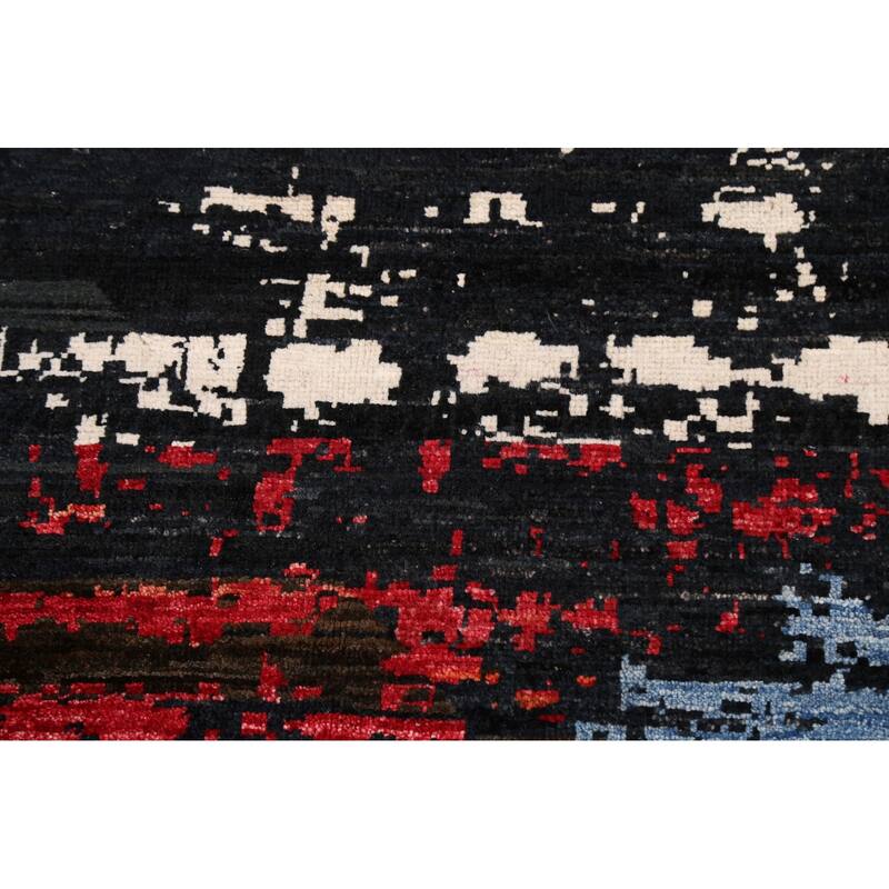 Contemporary Abstract Oriental Dining Room Area Rug Wool Hand-knotted - 8'4" x 9'6"
